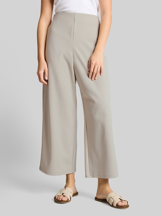 Tom Tailor High-Waisted Culotte Trousers in Cloud Grey