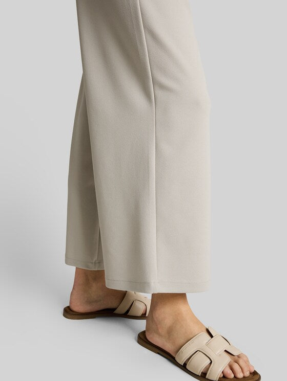 Tom Tailor High-Waisted Culotte Trousers in Cloud Grey